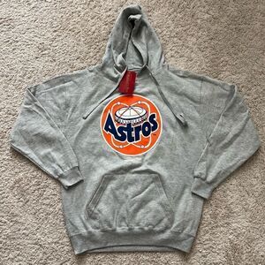 Houston Astros Sweatshirt Mens Large Gray Heather Mitchell & Ness Fleece Hoodie
